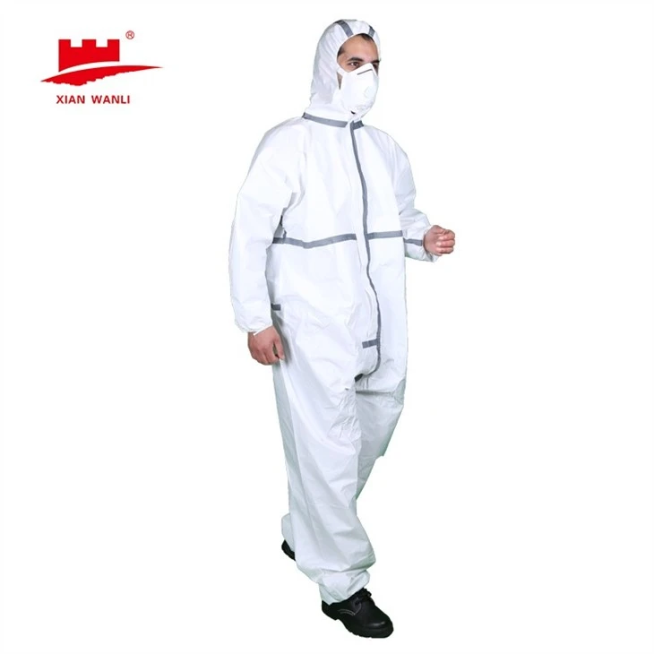 White Disposable Coveralls With Hood