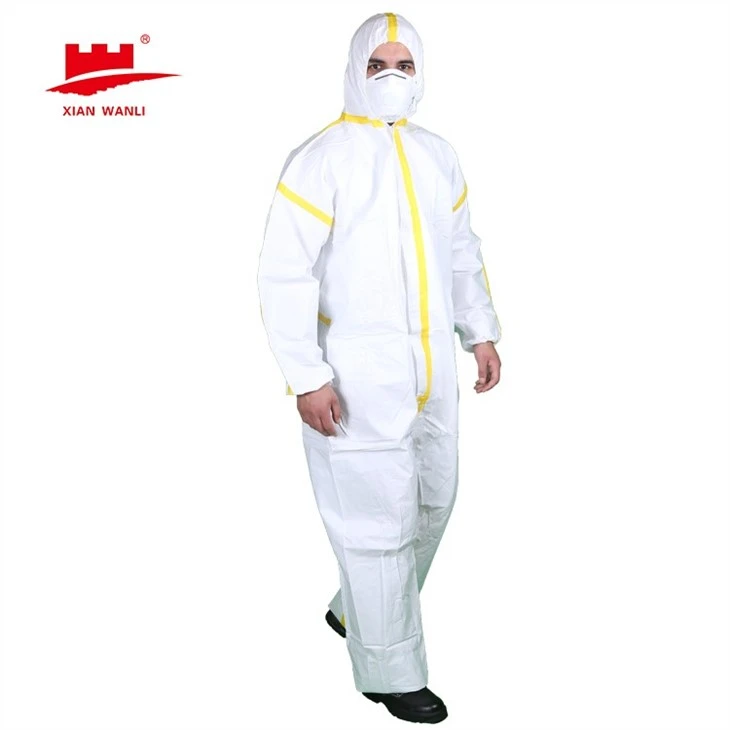 White Disposable Coveralls With Hood