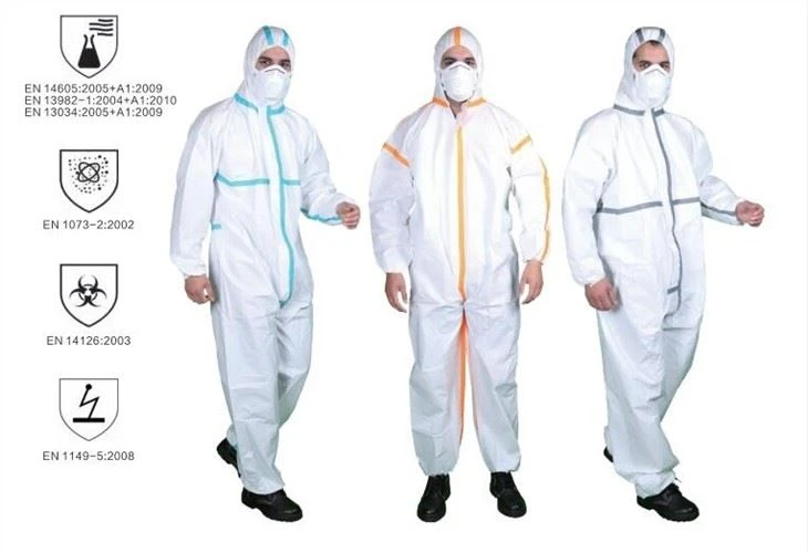White Disposable Coveralls With Hood